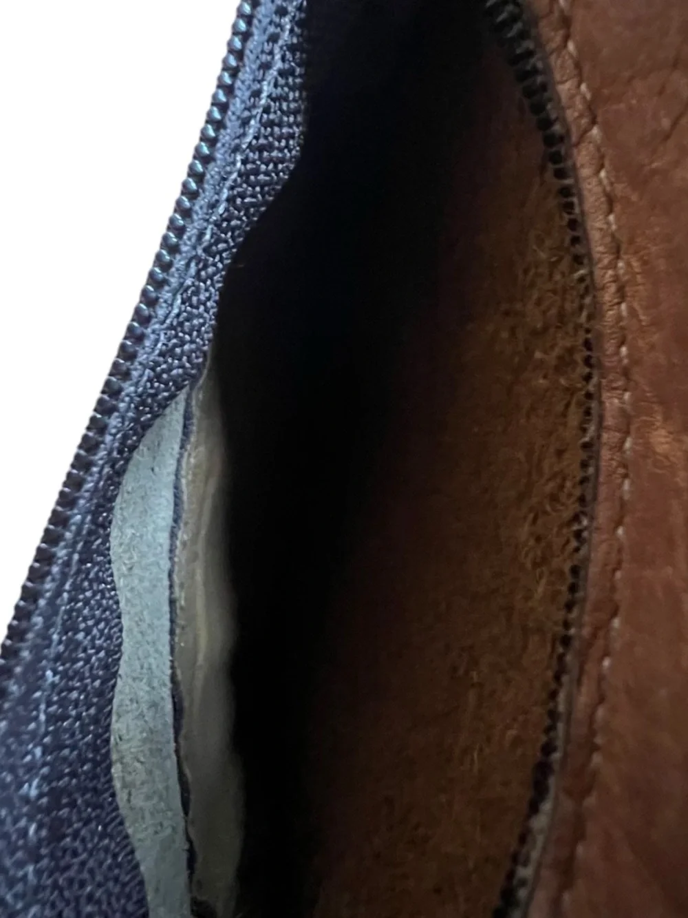 Genuine Leather Brown Textured Crossbody Bag Multi Zip Organizer 9x6